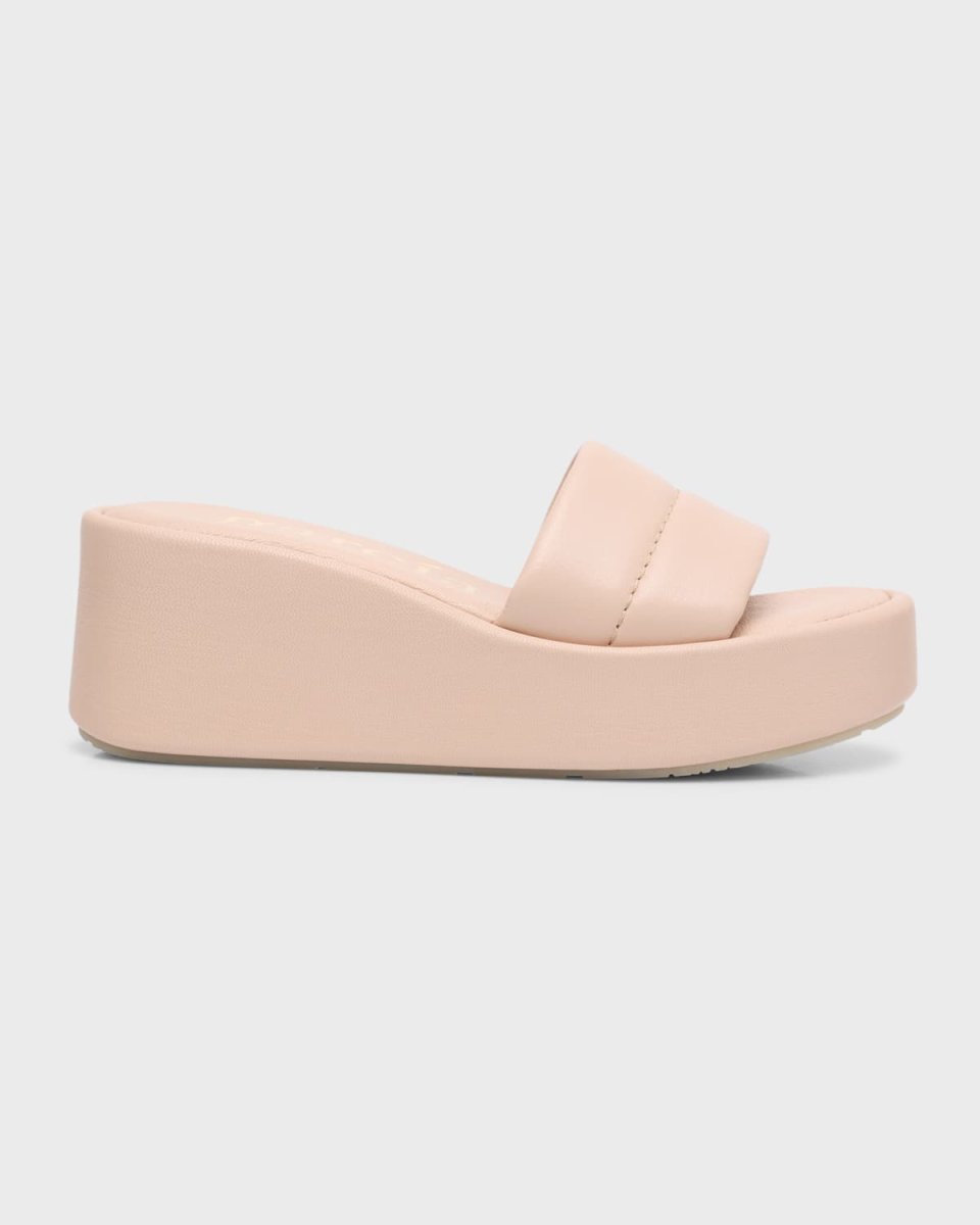 Valencia Leather Wedge Slide Sandals